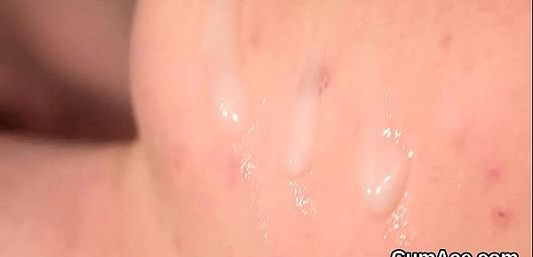  Wicked idol gets jizz load on her face eating all the sperm